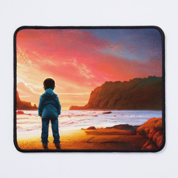Item preview, Boy is watching beautiful sunset at the Lake designed and sold by MagnifiqueMind.