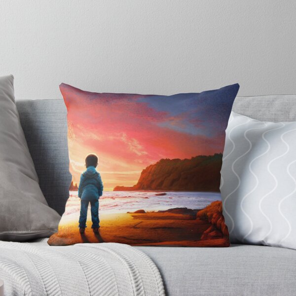 Item preview, Boy is watching beautiful sunset at the Lake designed and sold by MagnifiqueMind.