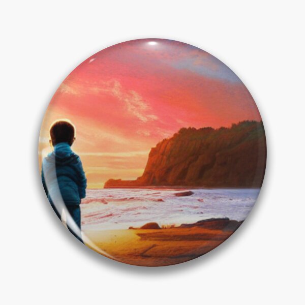 Item preview, Boy is watching beautiful sunset at the Lake designed and sold by MagnifiqueMind.