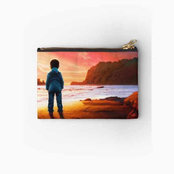 Item preview, Boy is watching beautiful sunset at the Lake designed and sold by MagnifiqueMind.