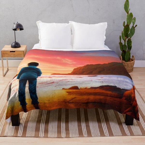 Item preview, Boy is watching beautiful sunset at the Lake designed and sold by MagnifiqueMind.