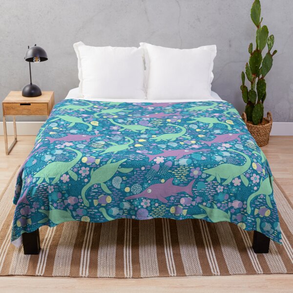 Item preview, Swimming with Plesiosaurs - Mint and Lilac - cute prehistoric animal design by Cecca Designs designed and sold by Cecca-Designs.