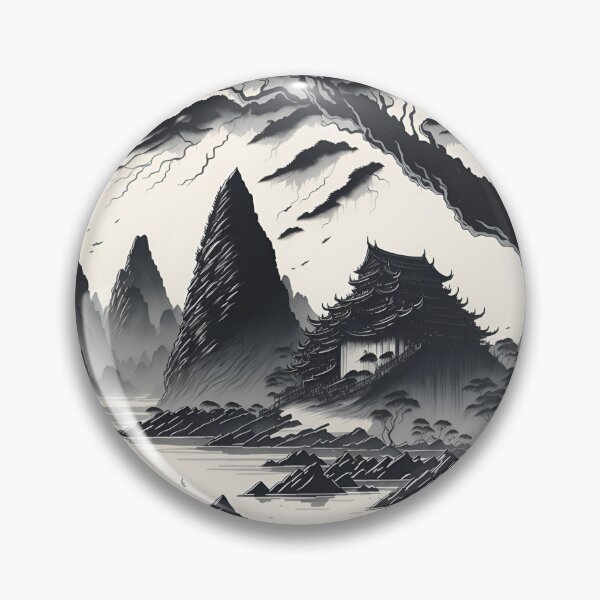 Item preview, Vintage Sepia Ink Wash of Ninh Binh's Countryside| Peaceful Serenity| Sepia Landscape of Ninh Binh, Vietnam designed and sold by RedArtG09.