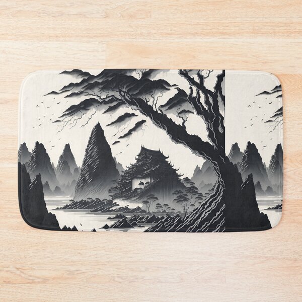 Item preview, Vintage Sepia Ink Wash of Ninh Binh's Countryside| Peaceful Serenity| Sepia Landscape of Ninh Binh, Vietnam designed and sold by RedArtG09.