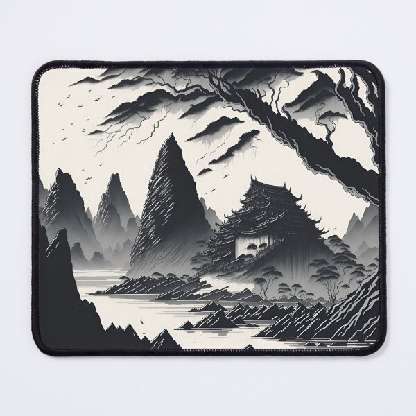 Item preview, Vintage Sepia Ink Wash of Ninh Binh's Countryside| Peaceful Serenity| Sepia Landscape of Ninh Binh, Vietnam designed and sold by RedArtG09.