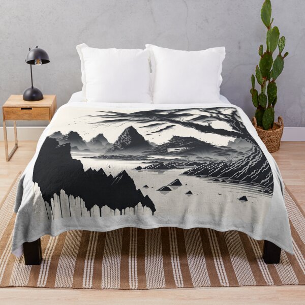 Item preview, Vintage Sepia Ink Wash of Ninh Binh's Countryside| Peaceful Serenity| Sepia Landscape of Ninh Binh, Vietnam designed and sold by RedArtG09.