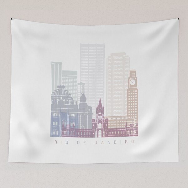 Item preview, RIO JANEIRO SKYLINE POSTER PASTEL designed and sold by paulrommer.