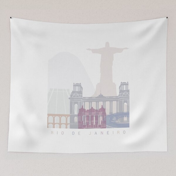 Item preview, RIO JANEIRO V2 SKYLINE POSTER PASTEL designed and sold by paulrommer.