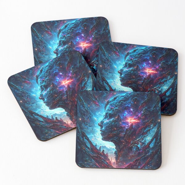 Item preview, Blue Galaxia: A Mesmerizing Woman's Face Formed by a Cosmic Blue Hue designed and sold by zar4fussion.