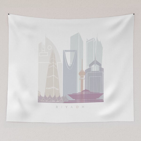 Item preview, RIYADH SKYLINE POSTER PASTEL designed and sold by paulrommer.