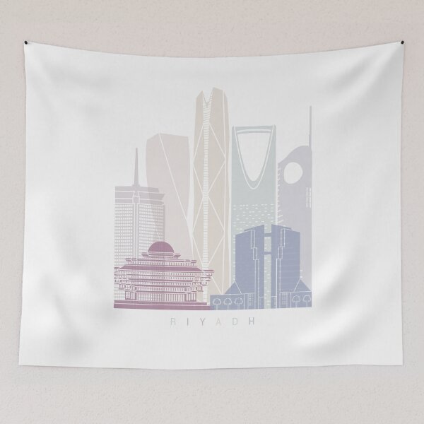 Item preview, RIYADH V2 SKYLINE POSTER PASTEL designed and sold by paulrommer.