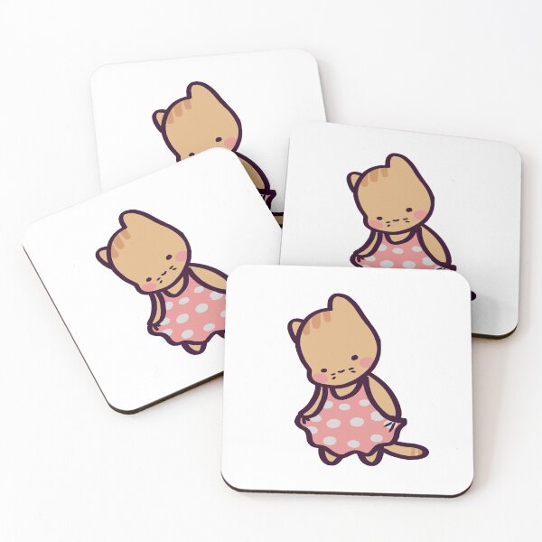 Item preview, Kawaii Cat in Cute Pink Summer Dress designed and sold by ThumboArtBumbo.