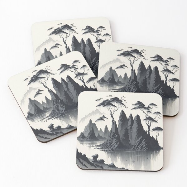 Item preview, Sepia Ink Wash of Ninh Binh's Picturesque Countryside| Traditional Charm| Sepia Ink Wash of Ninh Binh's Historic Villages designed and sold by RedArtG09.