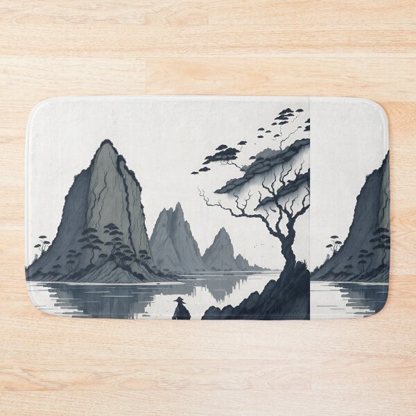 Item preview, Simplicity in Sepia| A Serene Landscape of Ninh Binh, Vietnam| Rustic Sepia Ink Wash of Ninh Binh's Tranquil Countryside designed and sold by RedArtG09.