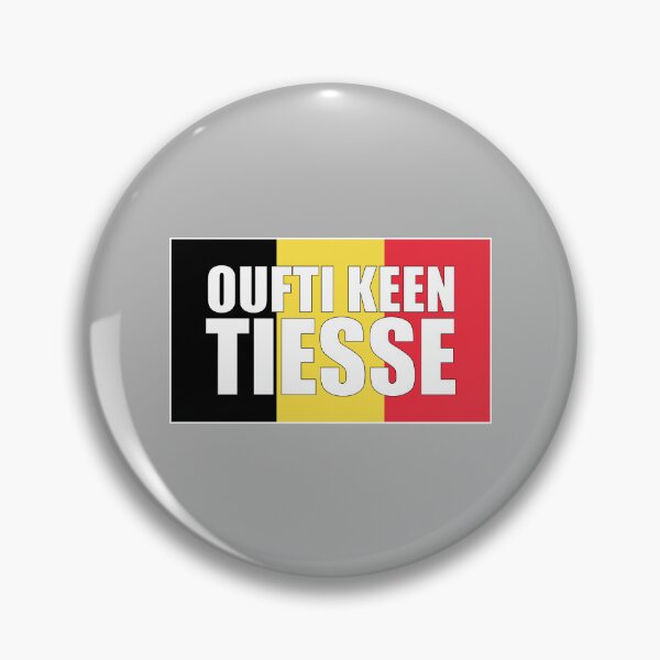 Item preview, Oufti keen tiesse, Belgian expression which means olala what head on the flag in black yellow red designed and sold by PausePapote.
