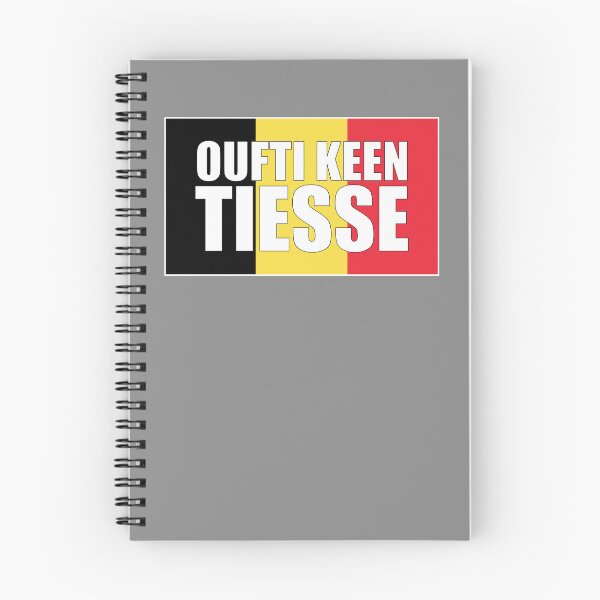 Item preview, Oufti keen tiesse, Belgian expression which means olala what head on the flag in black yellow red designed and sold by PausePapote.