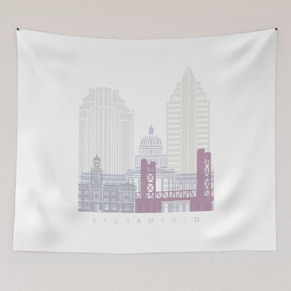 Item preview, SACRAMENTO SKYLINE POSTER PASTEL designed and sold by paulrommer.