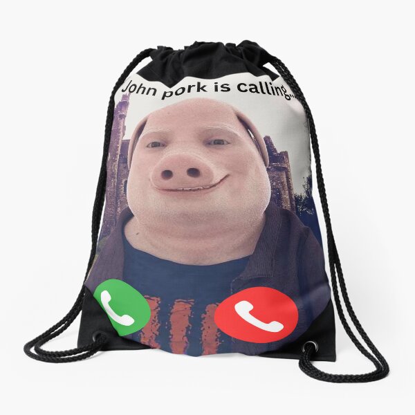 John Pork Is Calling Shirt John Pork Meme Wo Cotton Drawstring Bag