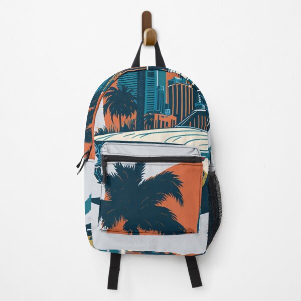 Item preview, Retro Ride: Classic Car Miami Street Vector Design| Miami Vibes: Vintage Car in Vector Street Art designed and sold by RedArtG09.