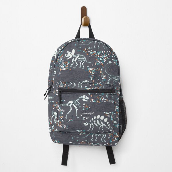 Item preview, Dinosaur Fossils - orange, white and aqua on charcoal grey - Fun graphic pattern by Cecca Designs designed and sold by Cecca-Designs.