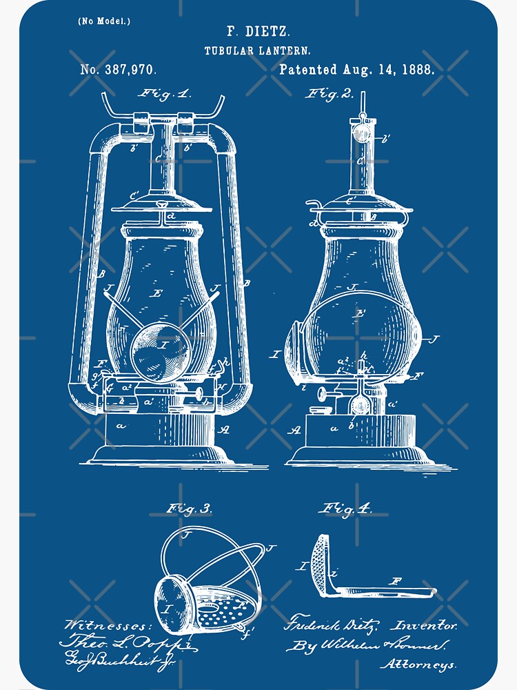 Vintage Bicycle Patent Lantern Lamp