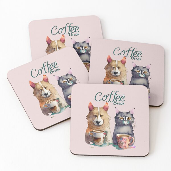 Item preview, A Cat And A Dog Coffee Break  designed and sold by AllPrintsMore.