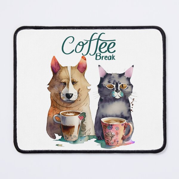 Item preview, A Cat And A Dog Coffee Break  designed and sold by AllPrintsMore.