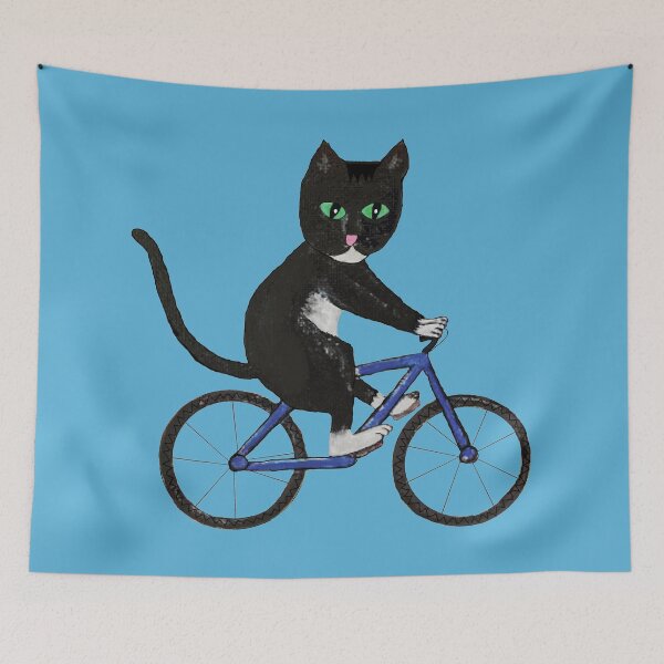 Item preview, Cat on a bike cat lovers bicycle riders designed and sold by MiowandMolly.