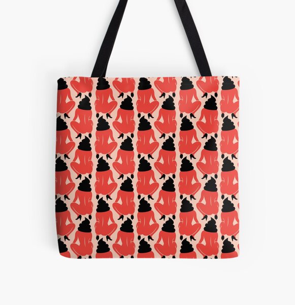 Pooing lady pattern All Over Print Tote Bag