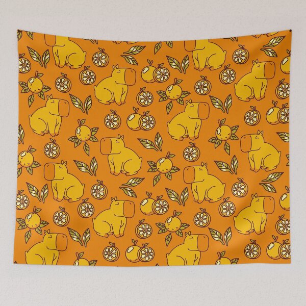 Item preview, Capybara With Oranges Leaves by Tobe Fonseca designed and sold by Tobe Fonseca®.