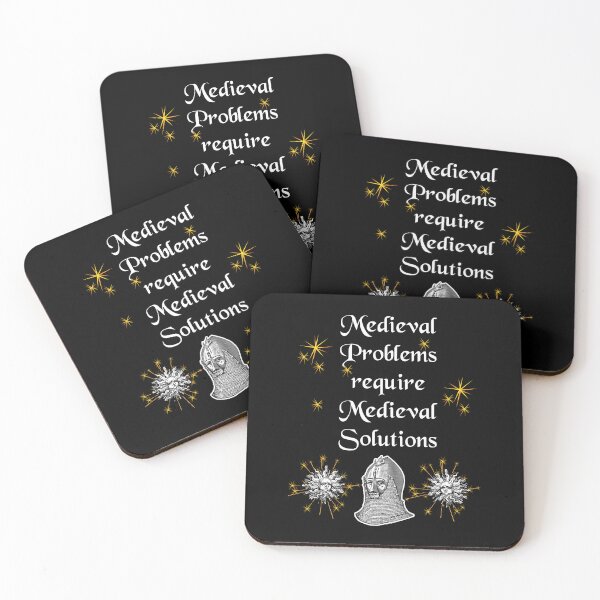 Item preview, 'Medieval Problems Require Medieval Solutions' Knight Funny Quote - Medieval Designs Collection designed and sold by Ridiculam Toga.