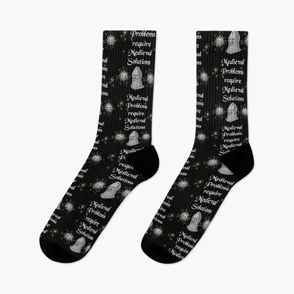 Item preview, 'Medieval Problems Require Medieval Solutions' Knight Funny Quote - Medieval Designs Collection designed and sold by Ridiculam Toga.
