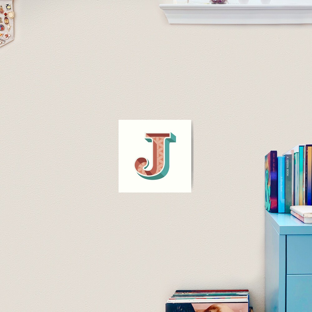 Letter J Decorative Alphabetic Lettering 3d Art Print By Bannertshirts Redbubble