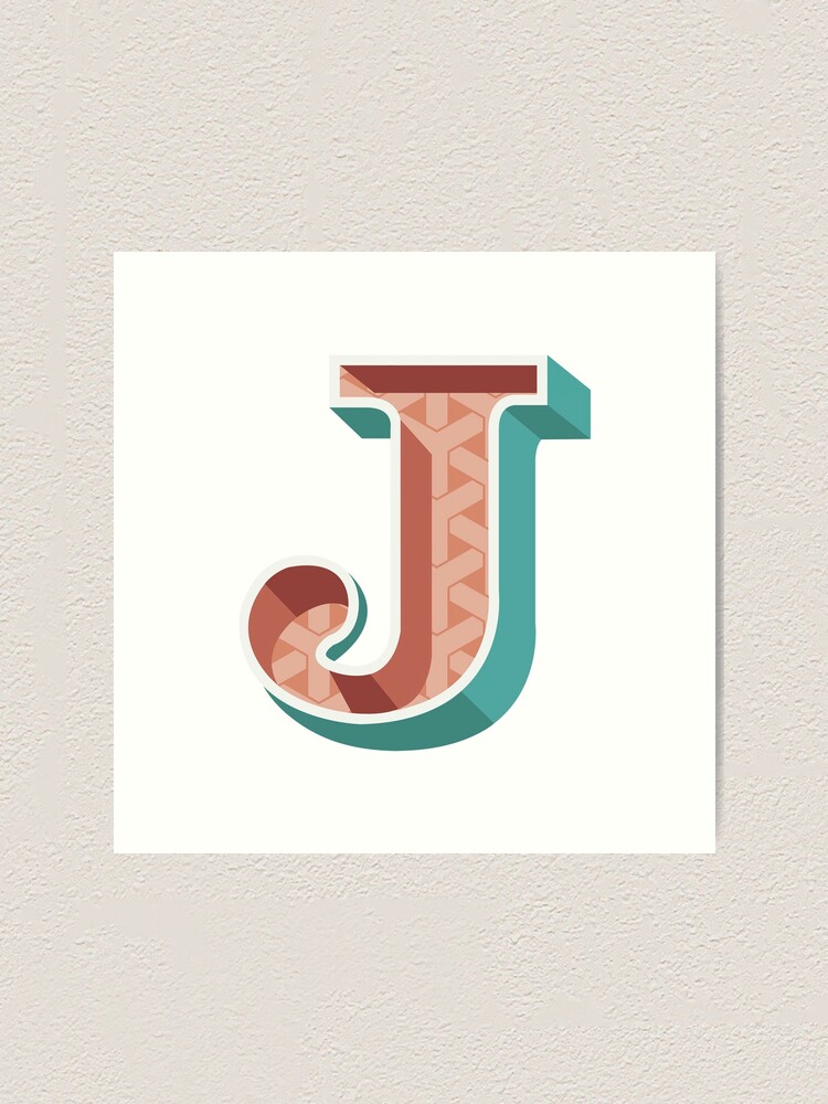 Letter J Decorative Alphabetic Lettering 3d Art Print By Bannertshirts Redbubble