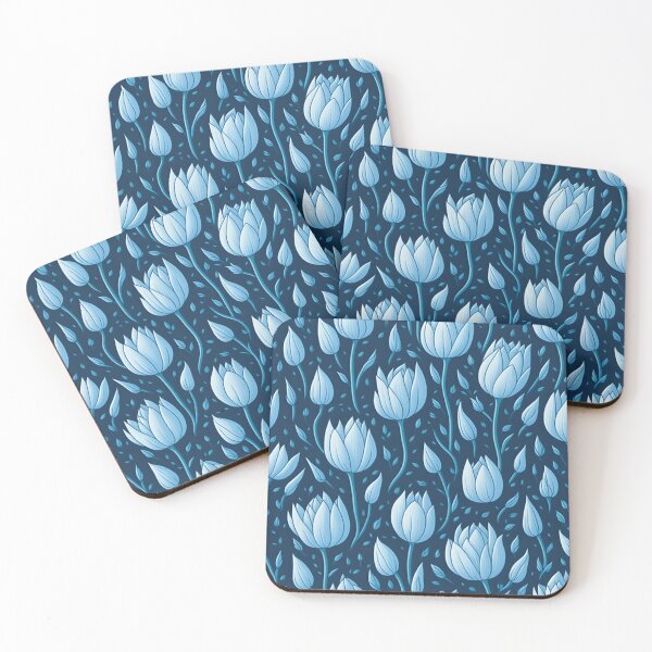 Item preview, Blue Tulips Flower Print designed and sold by ArtsyWishesShop.