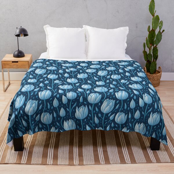 Item preview, Blue Tulips Flower Print designed and sold by ArtsyWishesShop.