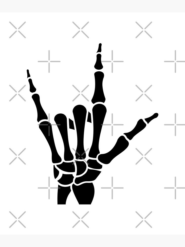 Disover Skeleton Rocker Hand Premium Matte Vertical Poster