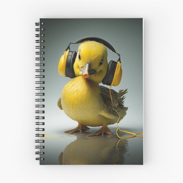 Item preview, yellow duck with headphones, animals listening to music designed and sold by BladiWear.