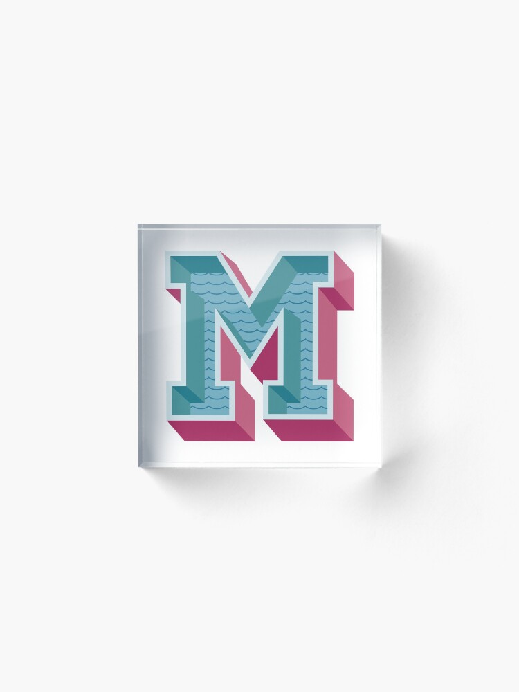 Letter M Decorative Alphabet Lettering 3d Acrylic Block By