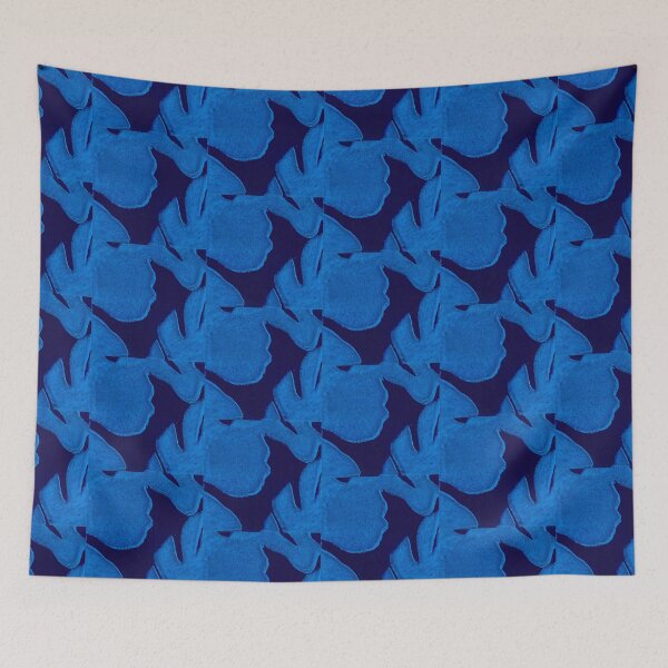 Item preview,  Relief floral print blue designed and sold by Quirkypieces.
