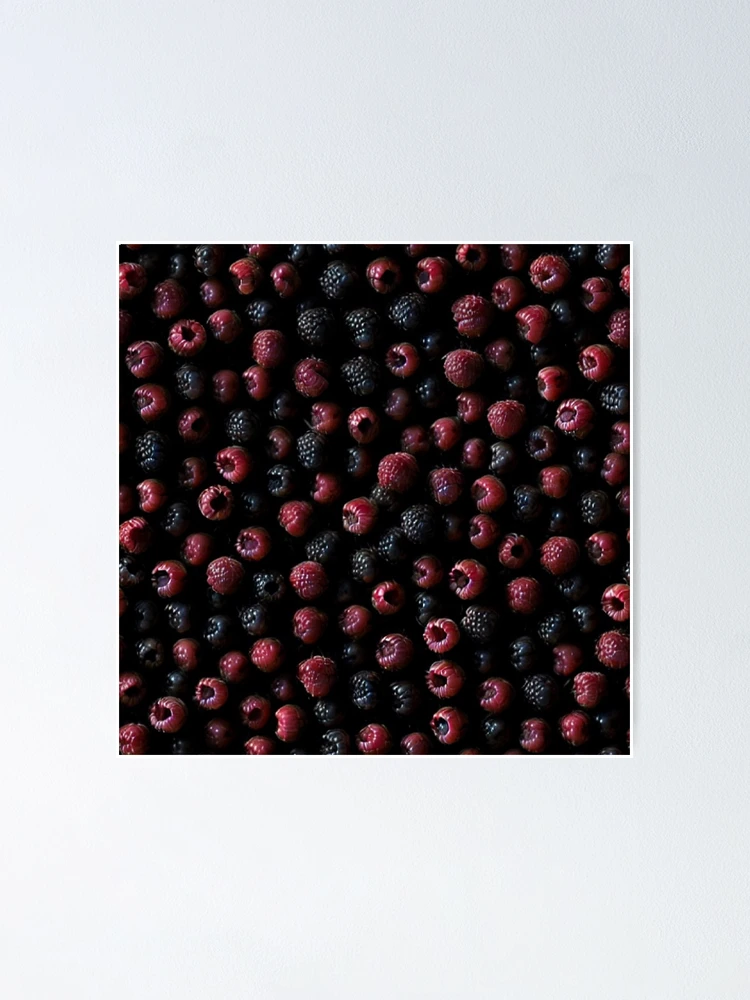 Thumbnail 1 of 3, Poster, Delicious Raspberries designed and sold by SvahaDesigns.