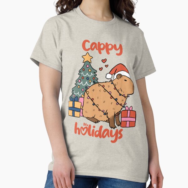 Aperçu de l'œuvre Cappy vacances Capybara de Noël mignon créée et vendue par Yarafantasyart.