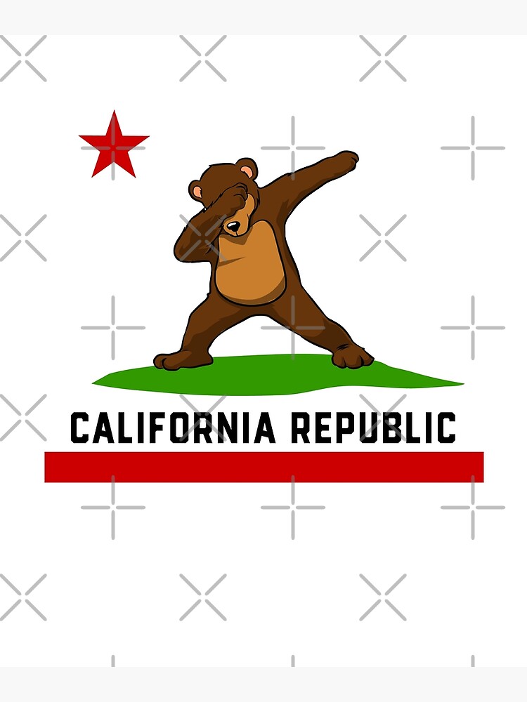 California Republic T-Shirt Dabbing Bear Flag California Republic T-Shirt Dabbing Bear Flag