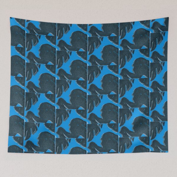 Item preview, Relief floral print blue designed and sold by Quirkypieces.