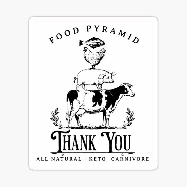 Item preview, Food Pyramid for Keto Carnivore - Cow, Hog Chicken and Fish - Thank You designed and sold by Loving Nature Gifts.