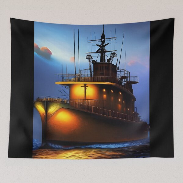 Artikelvorschau, Night Ship, pastos, Ai Generated Art entworfen und verkauft von ACC .