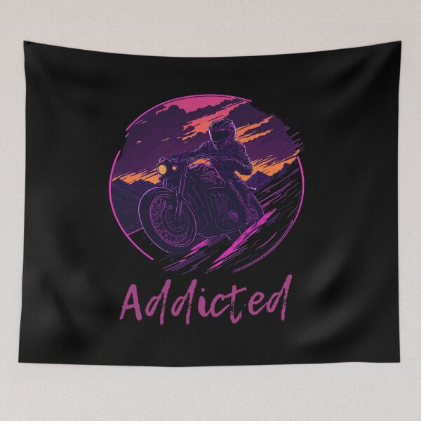 Artikelvorschau, Synthwave Motorcycle Addicted 80s Vaporwave entworfen und verkauft von Ascooepics.