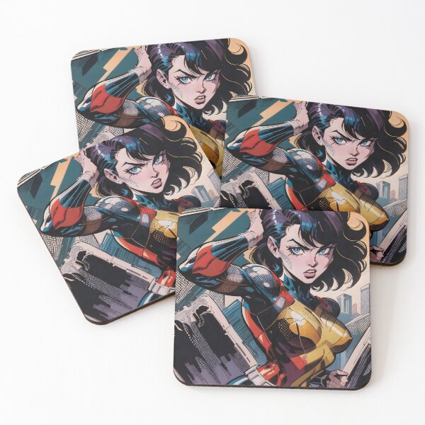 Item preview, Retro Vintage Female Superhero Comic Book Cover designed and sold by ByteyCreatives.