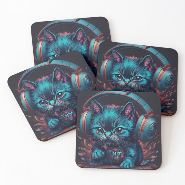 Item preview, Music cat with earphone designed and sold by SurrealAnimals.