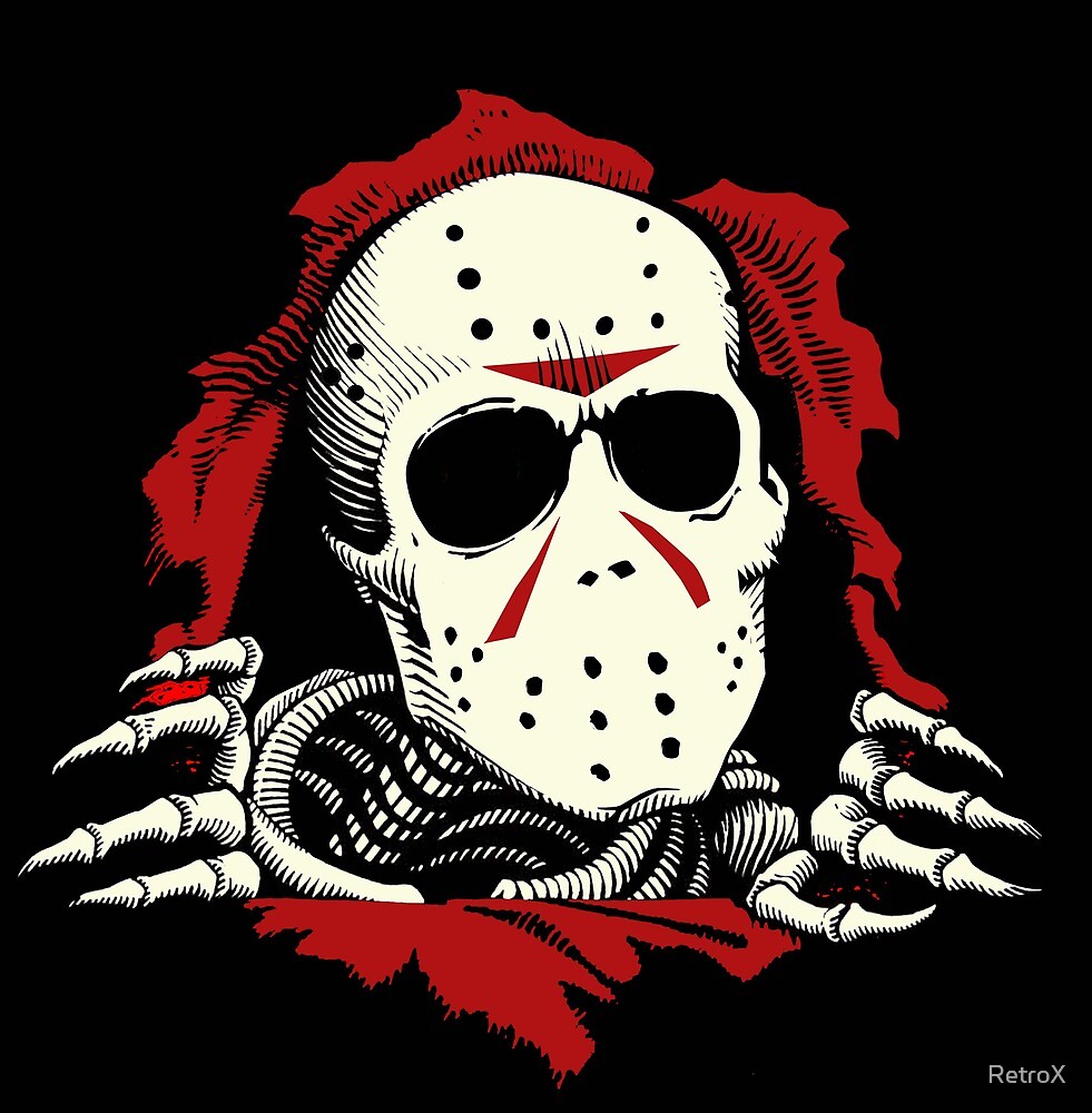 "Jason Friday the 13th Skateboard design" by RetroX Redbubble